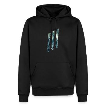 Formes géométriques tropicales - Sweat à capuche Premium bio Homme - noir - Devant - Nico (187cm)