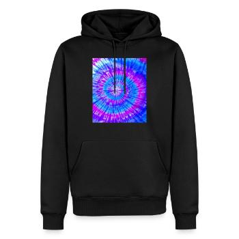 Abstract Pattern Colorful Batik Purple Blue - Männer Premium Bio Hoodie - Schwarz - Vorne - Nico (187cm)