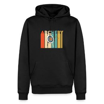 Tir à l'arc archer hobby cadeau flèche - Sweat à capuche Premium bio Homme - noir - Devant - Nico (187cm)