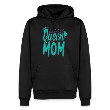 Reine Momqueen - Sweat à capuche Premium bio Homme - noir - Devant - Nico (187cm)