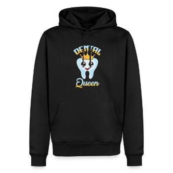 Dentiste - Dental Queen Tiara - Clinique - Sweat à capuche Premium bio Homme - noir - Devant - Nico (187cm)