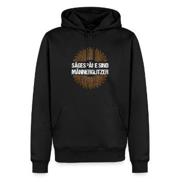 Holz Holzfäller Schreiner Sägespäne Tischler Spruc - Männer Premium Bio Hoodie - Schwarz - Vorne - Nico (187cm)