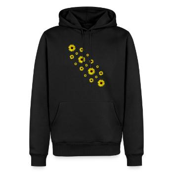Sonnenblumen, Sonnenblume, gelbe Blumen - Männer Premium Bio Hoodie - Schwarz - Vorne - Nico (187cm)