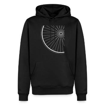 Fahrrad Reifen Ausschnitt - Männer Premium Bio Hoodie - Schwarz - Vorne - Nico (187cm)