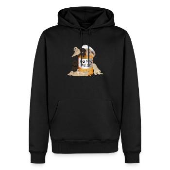 Happy Pills - Männer Premium Bio Hoodie - Schwarz - Vorne - Nico (187cm)