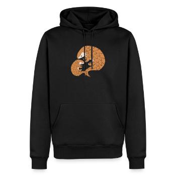 Pangolins mignons - Cadeau d'amant de pangolin - Sweat à capuche Premium bio Homme - noir - Devant - Nico (187cm)