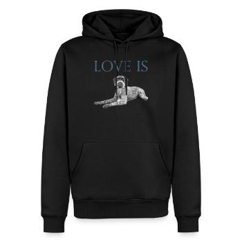 Love Is German Wirehaired Pointer Dog Saint Valentin - Sweat à capuche Premium bio Homme - noir - Devant - Nico (187cm)