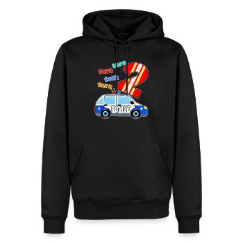 PolizeiAuto 2 - Männer Premium Bio Hoodie - Schwarz - Vorne - Nico (187cm)