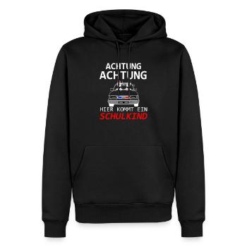 Achtung Schulkind Polizei Schule - Männer Premium Bio Hoodie - Schwarz - Vorne - Nico (187cm)