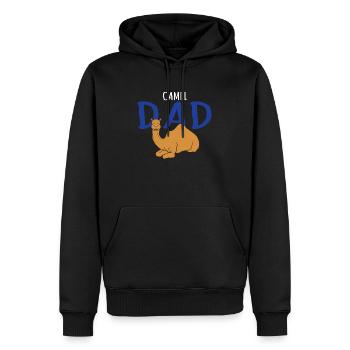 Papa de chameau - Cadeau d'amant de chameau - Cadeau de papa - Sweat à capuche Premium bio Homme - noir - Devant - Nico (187cm)