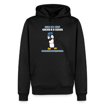 Großer Bruder Kleine Schwester Dabbing Pinguin Dab - Männer Premium Bio Hoodie - Schwarz - Vorne - Nico (187cm)