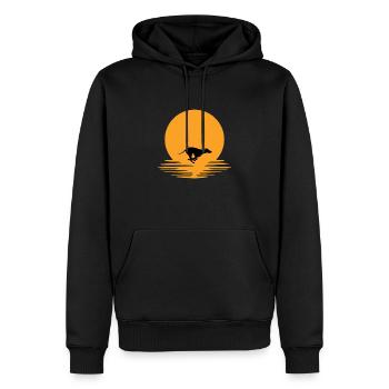 Windhund Sonnenuntergang - Männer Premium Bio Hoodie - Schwarz - Vorne - Nico (187cm)
