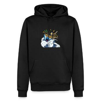 Noodle Storm - Men’s Premium Organic Hoodie - black - Front - Nico (187cm)