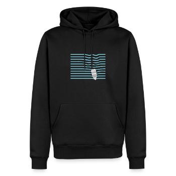 Boot auf den Wellen - Männer Premium Bio Hoodie - Schwarz - Vorne - Nico (187cm)
