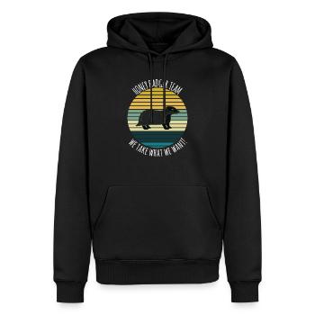 Honey Badger Team Nous prenons ce que nous voulons - Sweat à capuche Premium bio Homme - noir - Devant - Nico (187cm)