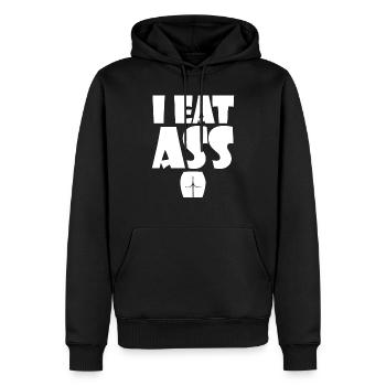 Ich esse Ass Sexy Reife Freche Schmutzige Sprüche Spaß Gi - Männer Premium Bio Hoodie - Schwarz - Vorne - Nico (187cm)