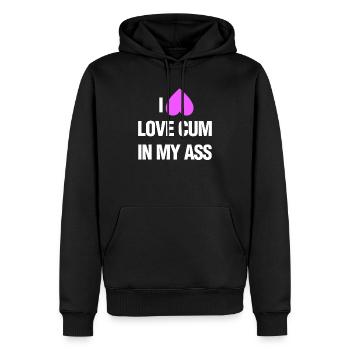 Dictons sales adultes que j’aime Cum dans mon cul coquin F - Sweat à capuche Premium bio Homme - noir - Devant - Nico (187cm)