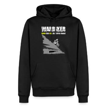 WARBIKER DOWN den HILL du fahren musst - Männer Premium Bio Hoodie - Schwarz - Vorne - Nico (187cm)