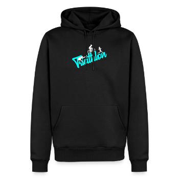 Triathlon triathlète fille femme - Sweat à capuche Premium bio Homme - noir - Devant - Nico (187cm)
