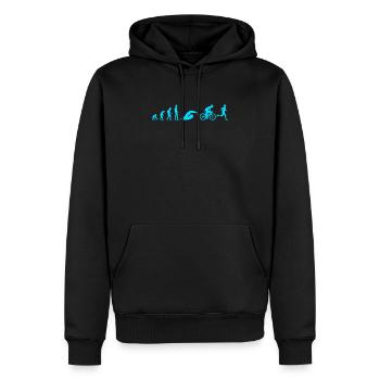 Triathlon Evolution Herren Männer - Männer Premium Bio Hoodie - Schwarz - Vorne - Nico (187cm)