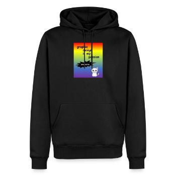 graphic design is my passion - Designer Profi - Männer Premium Bio Hoodie - Schwarz - Vorne - Nico (187cm)