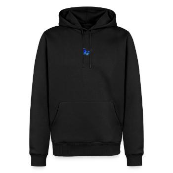 Papillon Bleu Doux Esthétique Emoji Papillon Mignon - Sweat à capuche Premium bio Homme - noir - Devant - Nico (187cm)