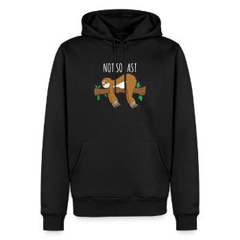 Sloth Gift-Animal Lover-Not So Fast - Sweat à capuche Premium bio Homme - noir - Devant - Nico (187cm)