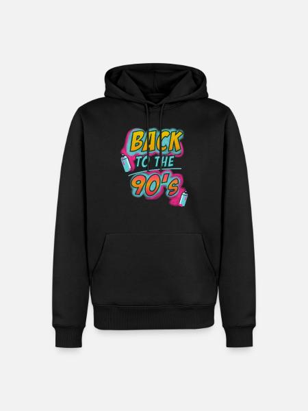 90er Jahre Outfit | Back to the 90s Oldschool - Männer Premium Bio Hoodie - Schwarz