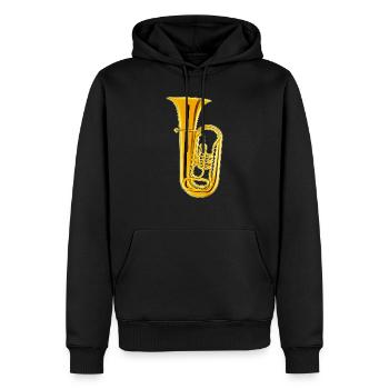 Instrument de musique TUBA - Sweat à capuche Premium bio Homme - noir - Devant - Nico (187cm)