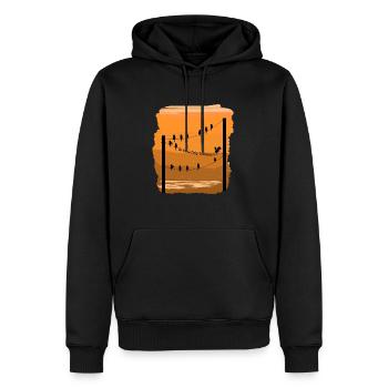 Soyez unique - poulet - Sweat à capuche Premium bio Homme - noir - Devant - Nico (187cm)