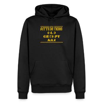 Attention old grumpy man - Men’s Premium Organic Hoodie - black - Front - Nico (187cm)