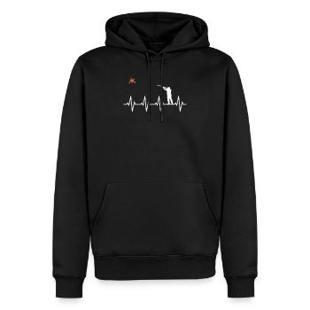 Tontaubenschießen Herzlinie Wurfscheibenschießen - Männer Premium Bio Hoodie - Schwarz - Vorne - Nico (187cm)