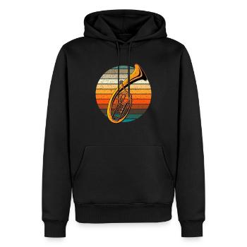 retro tenorhorn folkemusik gave - Herre Premium økologisk hoodie - sort - Foran - Nico (187cm)