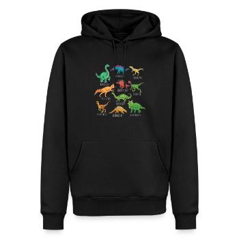 Types de dinosaures Graphiques Dino T-Rex Boys Dinos - Sweat à capuche Premium bio Homme - noir - Devant - Nico (187cm)