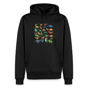 Types de dinosaures Graphiques Dino T-Rex Boys Dinos - Sweat à capuche Premium bio Homme - noir - Devant - Nico (187cm)