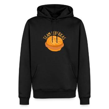 Team Leberkas Leberkäse in Semmel - Männer Premium Bio Hoodie - Schwarz - Vorne - Nico (187cm)