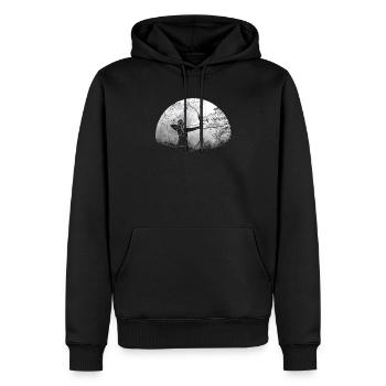 Bogen Bogenschütze Mond - Männer Premium Bio Hoodie - Schwarz - Vorne - Nico (187cm)