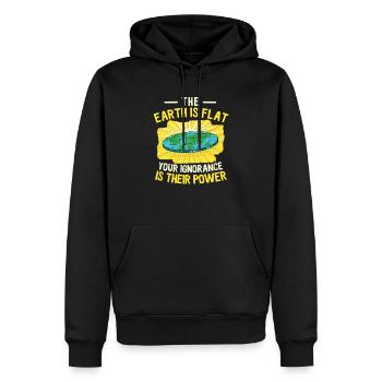 The Earth Is Flat Your Ignorance Is Their Power - Sweat à capuche Premium bio Homme - noir - Devant - Nico (187cm)