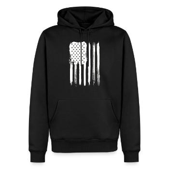 stilvolle Graffiti der amerikanischen Flagge - Männer Premium Bio Hoodie - Schwarz - Vorne - Nico (187cm)