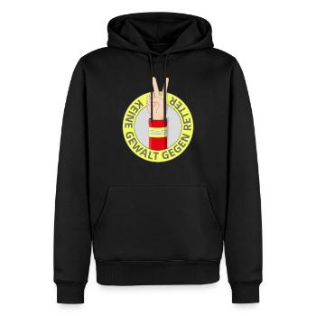 Keine Gewalt gegen Retter - Männer Premium Bio Hoodie - Schwarz - Vorne - Nico (187cm)