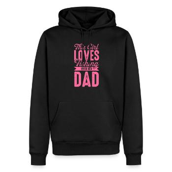 Dad daughter child fishing fishing - Men’s Premium Organic Hoodie - black - Front - Nico (187cm)