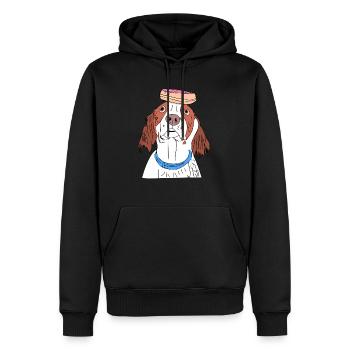 Chien Donut Dream - Sweat à capuche Premium bio Homme - noir - Devant - Nico (187cm)