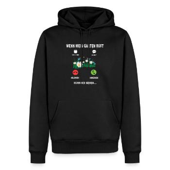 Hobbygärtner und Landschaftsgärtner - Männer Premium Bio Hoodie - Schwarz - Vorne - Nico (187cm)