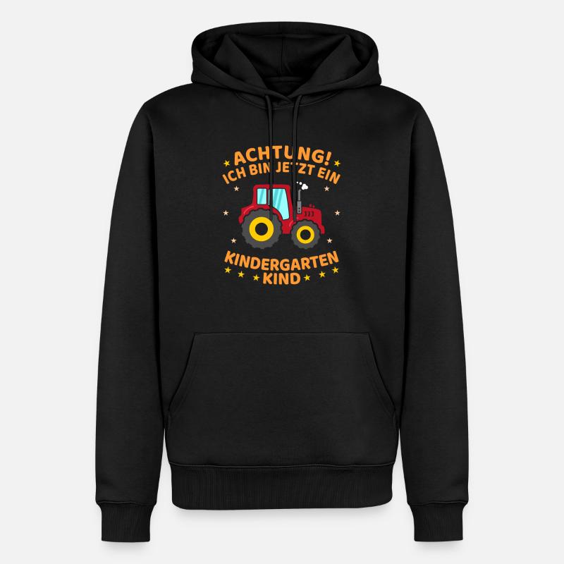 Ich Bin Jetzt Ein Kindergartenkind Traktor - Männer Premium Bio Hoodie - Schwarz