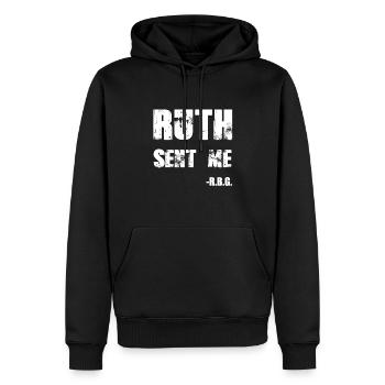 RBG Ruth hat mich geschickt - Männer Premium Bio Hoodie - Schwarz - Vorne - Nico (187cm)