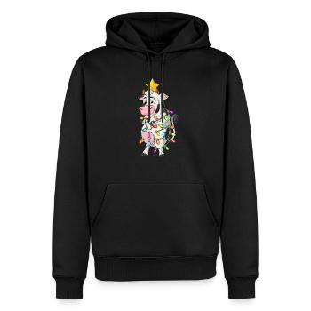Vache Noël Sapin de Noël Santa Hat Lus - Sweat à capuche Premium bio Homme - noir - Devant - Nico (187cm)