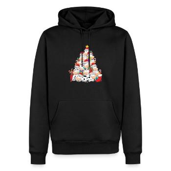 Vache Noël Sapin de Noël Santa Hat Lus - Sweat à capuche Premium bio Homme - noir - Devant - Nico (187cm)