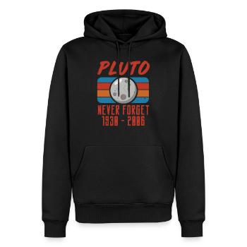 Retro Never Forget Pluto 1930 - 2006 Space Science - Männer Premium Bio Hoodie - Schwarz - Vorne - Nico (187cm)