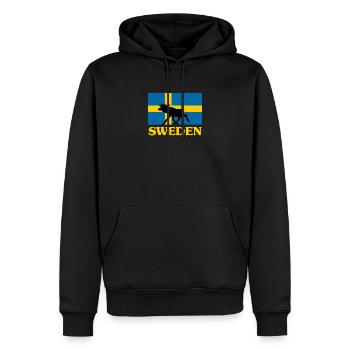 Schweden Elch Flagge - Männer Premium Bio Hoodie - Schwarz - Vorne - Nico (187cm)