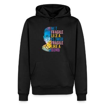 RBG Not Fragile Like A Flower Fragile Like A Bomb - Sweat à capuche Premium bio Homme - noir - Devant - Nico (187cm)